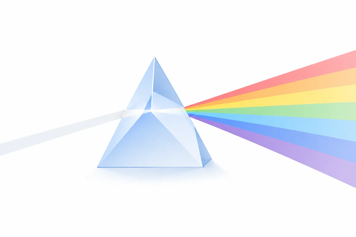 Prism splitting light into multiple perspectives